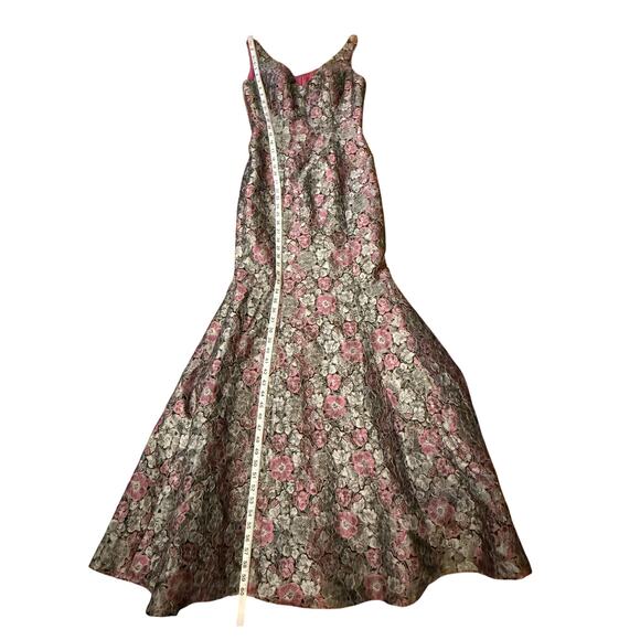 NWT JS Collections Women's Floral Jacquard Maxi Formal Prom Trumpet Dress Size 4 - Picture 14 of 14